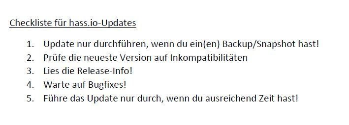 hass.io Update Checkliste