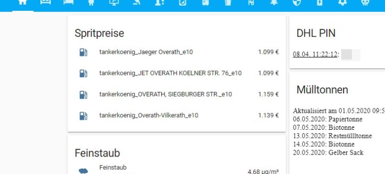 Aktuelle Spritpreise in Lovelace anzeigen