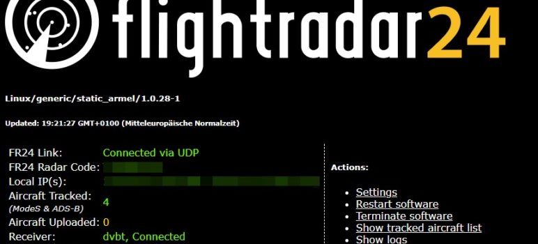 ADS-B Daten für Flightradar24.com bereitstellen