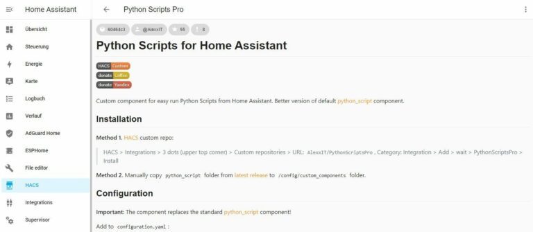 Python Scripte in Home Assistant ausführen