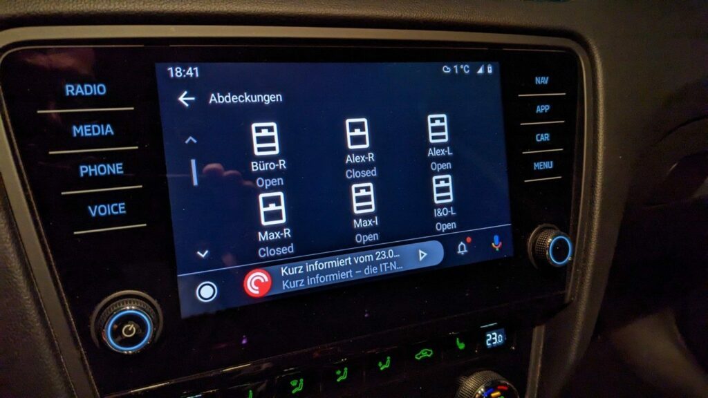Home Assistant in Android Auto Rollläden