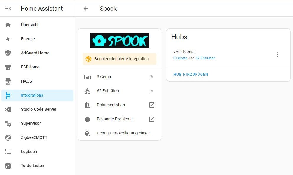 Spook in Home Assistant als Alternative zu Watchman Übersichtsseite der Spook-Integration