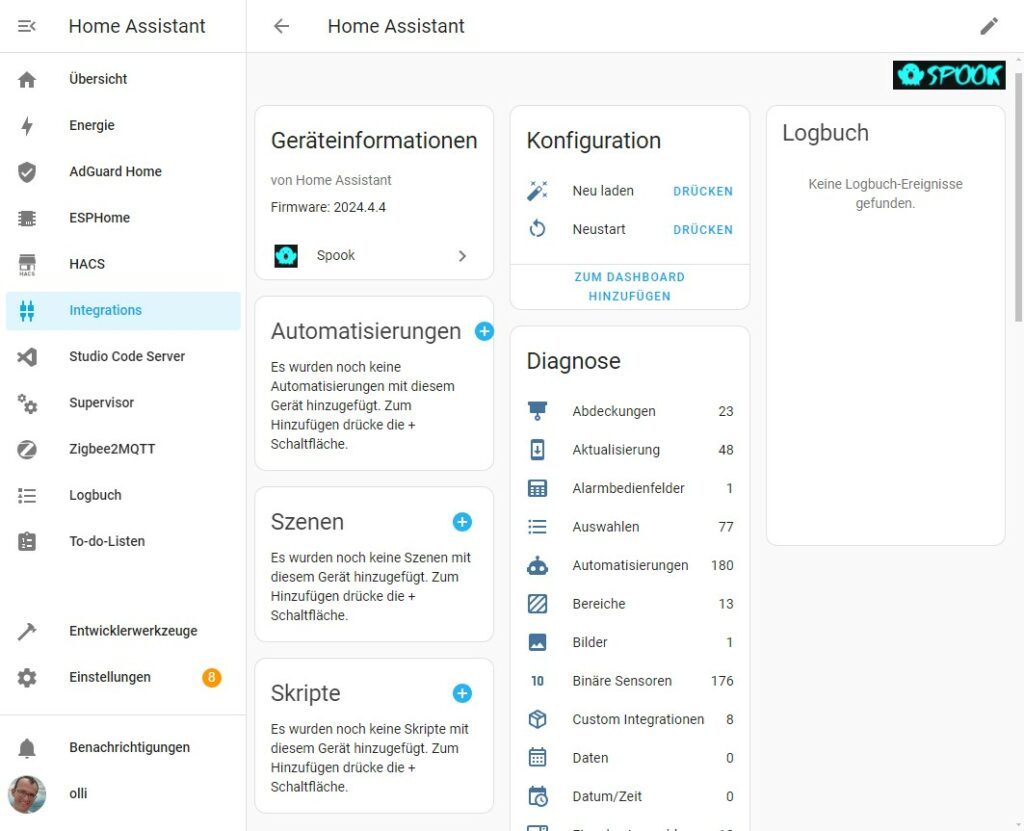 Spook in Home Assistant als Alternative zu Watchman Zusatz-Informationen zu Home Assistant von Spook
