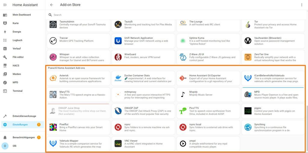 Sound-Ausgabe über die 3,5mm-Klinkenbuchse des Raspberry Pi mit Home Assistant Zusätzliche Add-ons von Markus Pöschl in deinem Add-on Store von Home Assistant