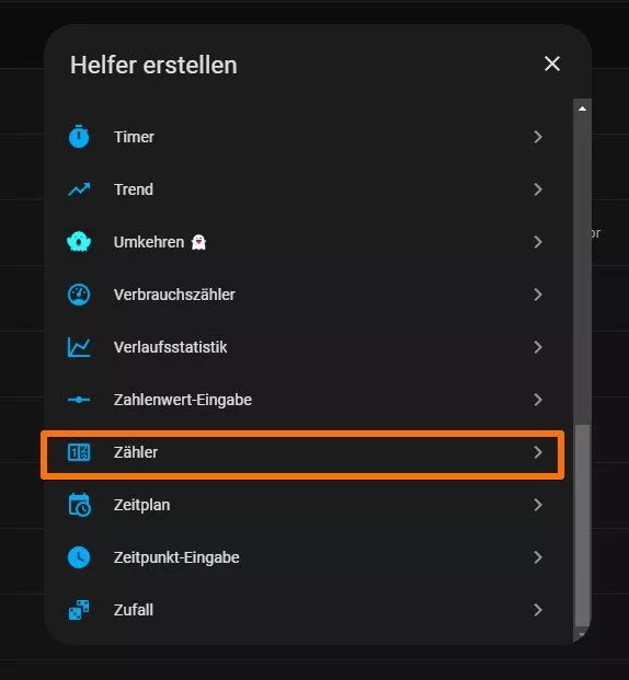 Zähler-Helfer in Home Assistant erstellen