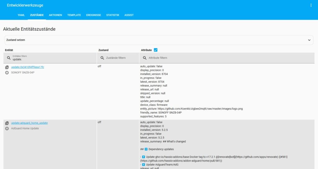 Update Benachrichtigung aufs Handy für Home Assistant