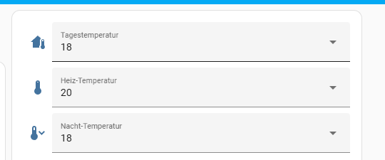 Input-Selects im Dashboard