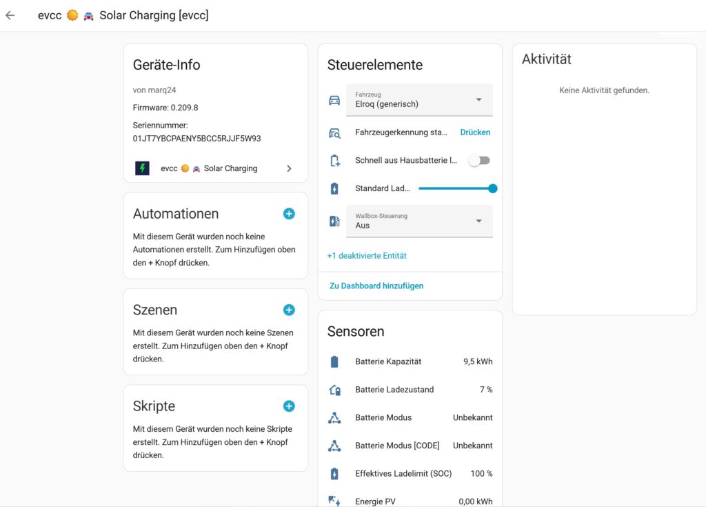 Integration von evcc