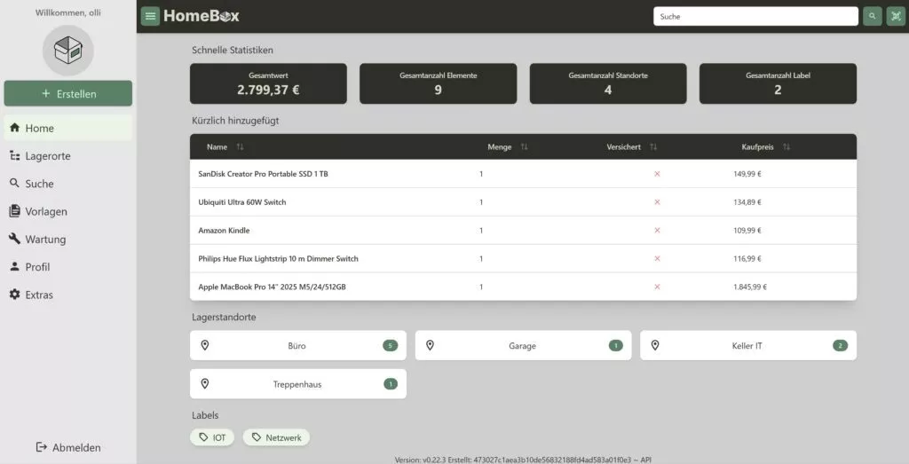 Ordnung im Gadget-Chaos mit Homebox und Home Assistant Ordnung im Gadget-Chaos mit Homebox und Home Assistant