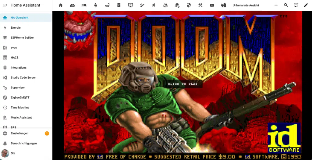 Startseite Doom in Home Assistant