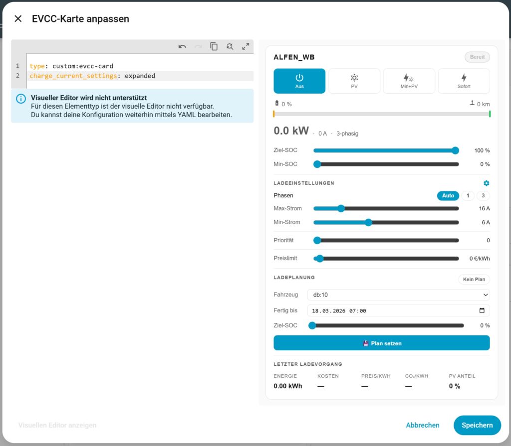Perfekte Ladekontrolle im Smart Home: Die neue EVCC-Card für Home Assistant Perfekte Ladekontrolle im Smart Home: Die neue EVCC-Card für Home Assistant