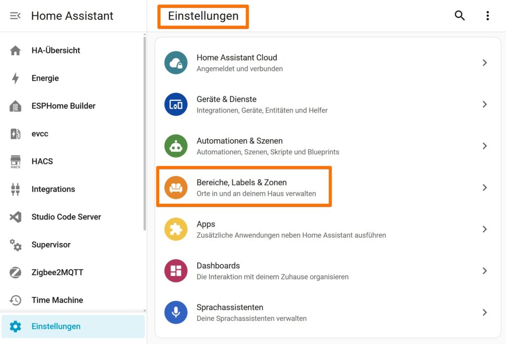 Home Assistant Glossar Zonen in Home Assistant