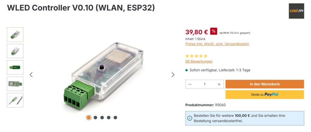 Fertiger WLED-Controller von cod.m