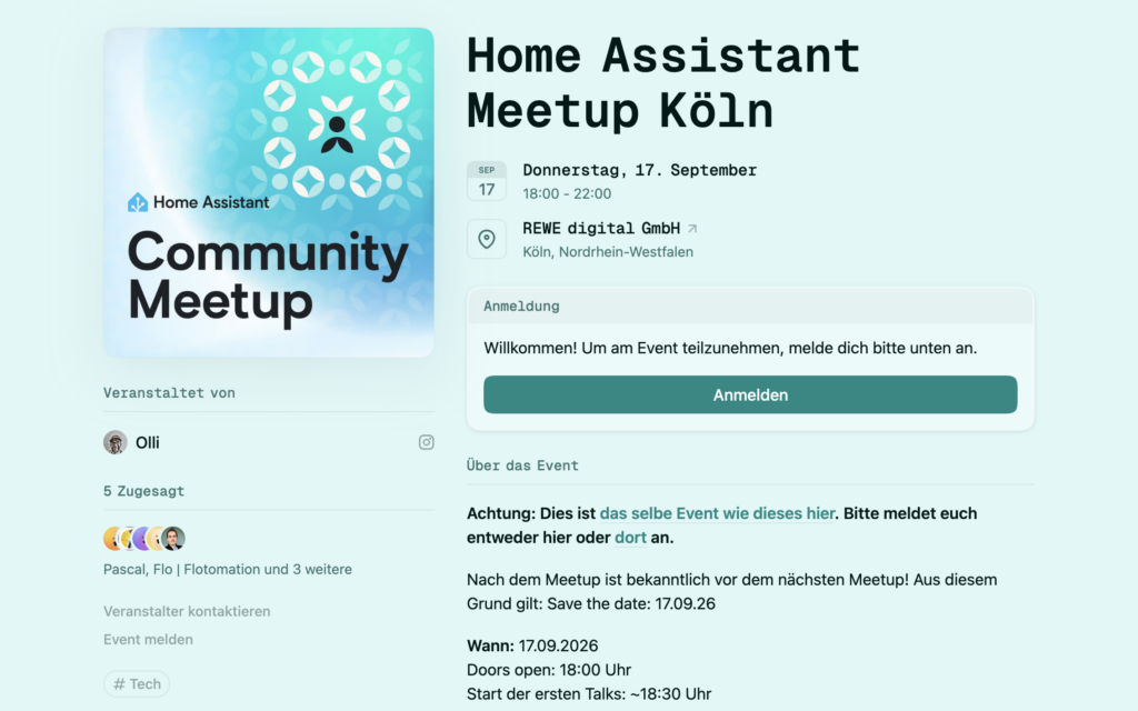 Was Home Assistant wirklich besonders macht, ist nicht die Software Home Assistant Meetup in Köln am 17.09.26