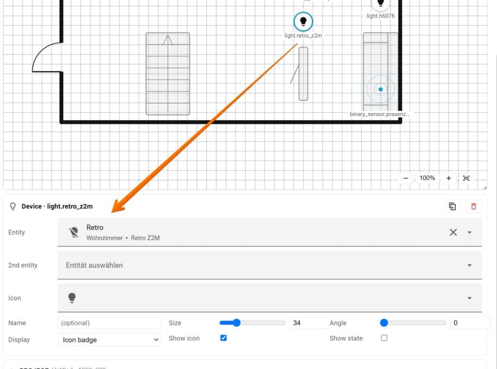 Easy Floorplan: Endlich ein Home Assistant Grundriss ohne YAML-Krampf Jedes generische Device (Gerät) kann mit einer Entität verknüpft werden