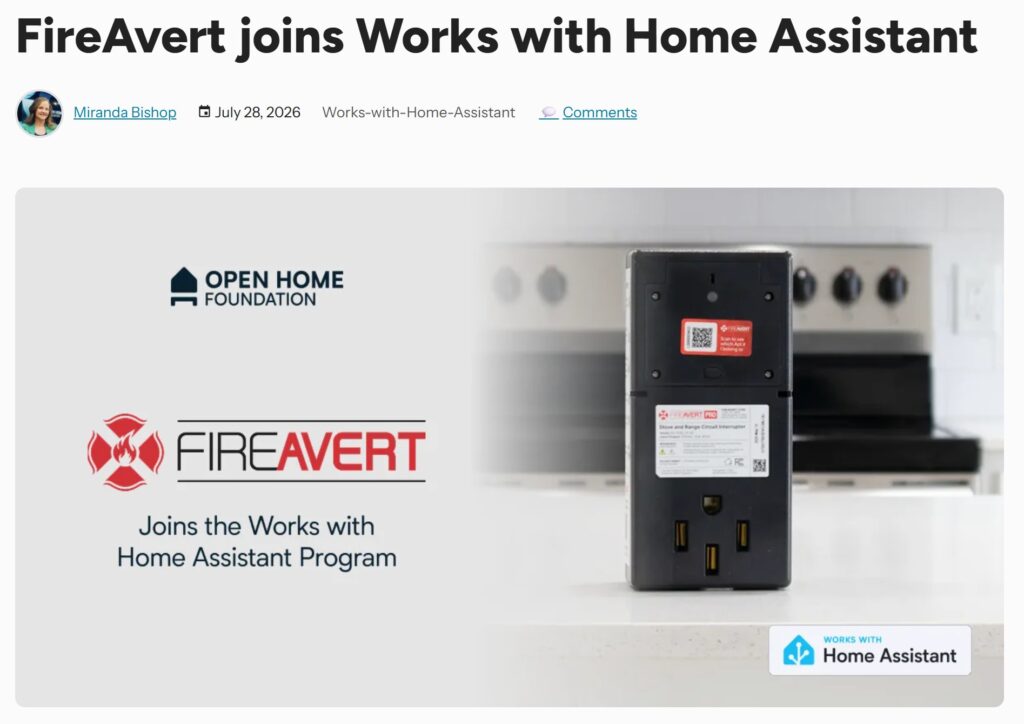FireAvert ist nun Teil von "Works with Home Assistant"