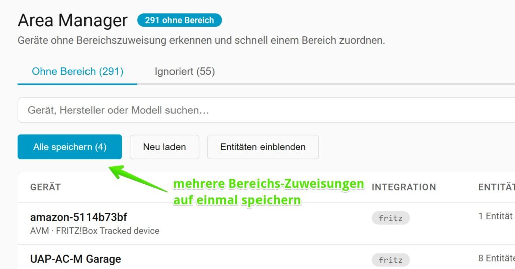 Area Manager: Verwaiste Geräte in Home Assistant endlich schnell zuordnen Mehrere Bereiche auf einmal speichern