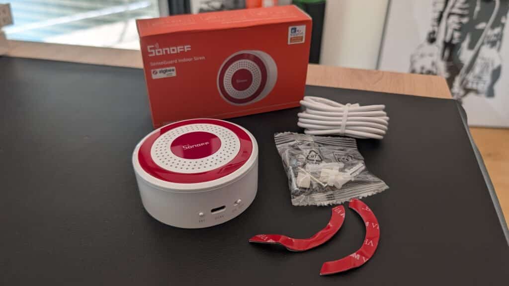 Zigbee Sirene mit Batterie Lieferumfang der SONOFF Zigbee Sirene