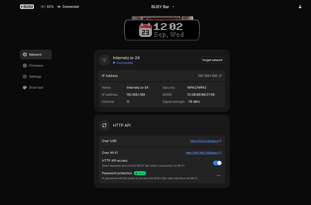 BUSY Bar mit Home Assistant nutzen HTTP-API der BUSY Bar für Home Assistant konfigurieren