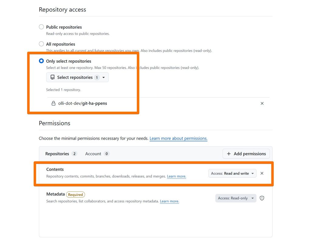 git-ha-ppens: Home Assistant Config mit Git versionieren und sicher zurückrollen Neuer GitHub-Token nur für das Repository und mit minimalen Berechtigungen